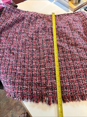 Talbots Pink Mix Tweed Fringe Skirt